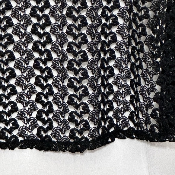 Vintage Y2K Womens Top L Black Sheer Lace A Line Crop Racer Back Tank Whimsigoth - Picture 5 of 11